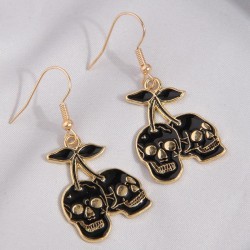 occidental style fashion concise personality Double skull lady earrings