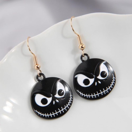 occidental style fashion concise personality black skull lady earrings