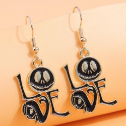 occidental style fashion colorlove skull personality earrings