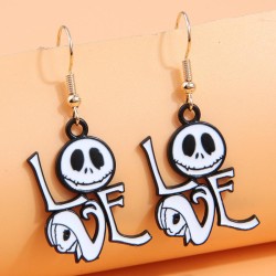 occidental style fashion colorlove skull personality earrings