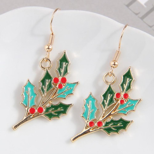 occidental style fashion concise christmas branches and leaves temperament lady earrings