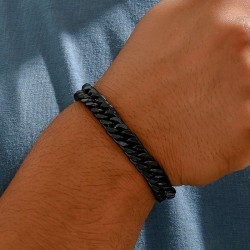 Fashionable and concise black chain temperament men necklace