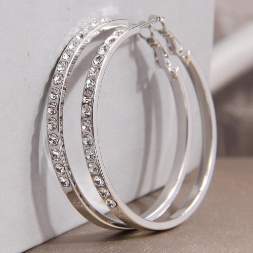 fashion bronze concise flash diamond surface circle temperament lady circle