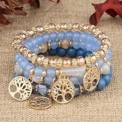 fashion noble wind retro tree blue multilayer woman bracelet