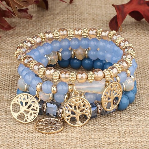 fashion noble wind retro tree blue multilayer woman bracelet