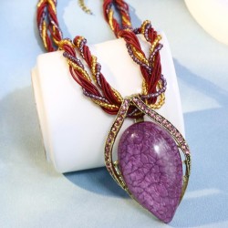 1 fashion Bohemia ethnic style leaf temperament lady necklace