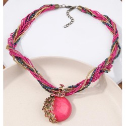 fashion noble wind peacock beads multilayer temperament lady necklace