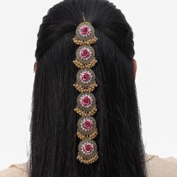 fashion medium noble wind retro shine gem temperament lady head chain