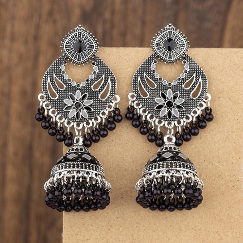 occidental style fashion retro print exaggerating temperament lady earring