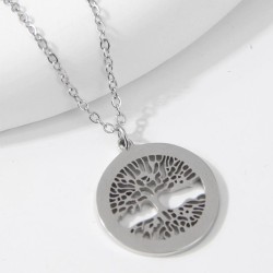 fashion sweetOL concise tree stainless steel personality lady necklace