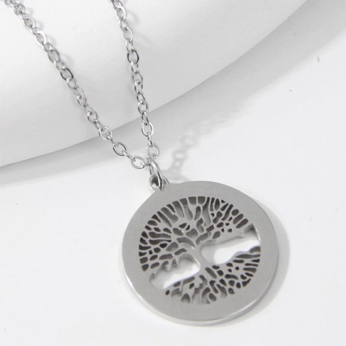 fashion sweetOL concise tree stainless steel personality lady necklace