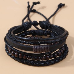 fashion noble wind multilayerPU multilayer temperament man bracelet