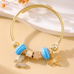 fashion concise butterfly accessories pendant gold temperament woman bangle