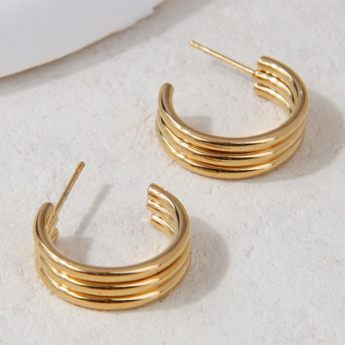 fashion concise stainless steel half circle temperament lady circle