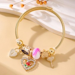 fashion concise love accessories pendant gold temperament woman bangle
