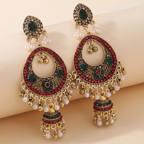 1 fashion retro flash diamond temperament exaggerating lady earring