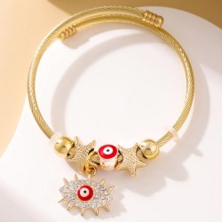 fashion concise eyes accessories pendant gold temperament woman bangle