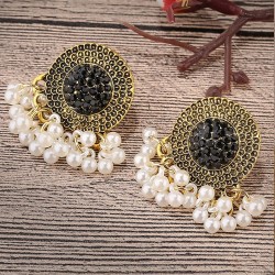  occidental style fashion retro Round flash diamond temperament lady ear stud