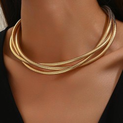 fashion Metal concise three establishment twining temperament woman necklace C..