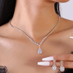 63430 fashionOL concise flash diamond drop bride series temperament lady neckl..