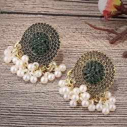  occidental style fashion retro Round flash diamond temperament lady ear stud