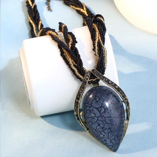 1 fashion Bohemia ethnic style leaf temperament lady necklace