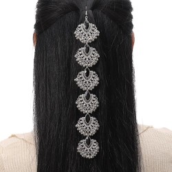 fashion medium noble wind retro shine gem temperament lady head chain