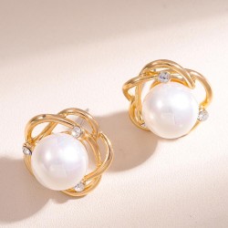 fine  fashion sweetOL Pearl flowers personality ear stud