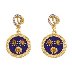 geometry Round diamond occidental style all-Purpose trend fashion earrings wom..