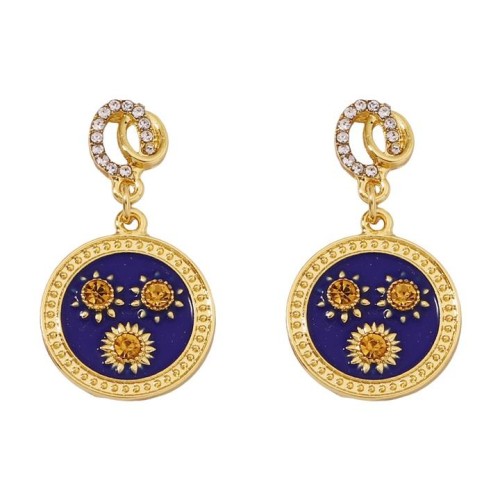 geometry Round diamond occidental style all-Purpose trend fashion earrings woman