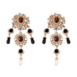 palace wind geometry diamond all-Purpose trend fashion earrings Earring woman