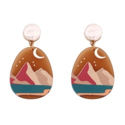 leisure fashion style day Acrylic print lady pendant creative temperament earr..