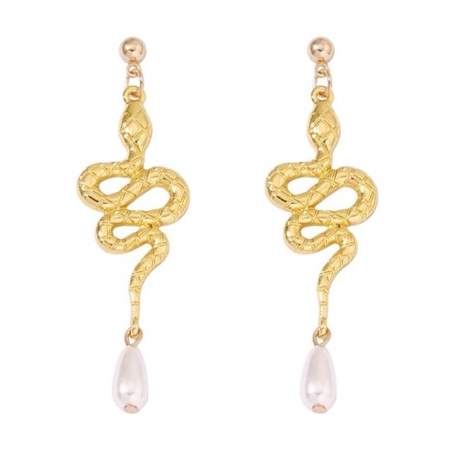  snake Pearl temperament all-Purpose fashion trend style earrings