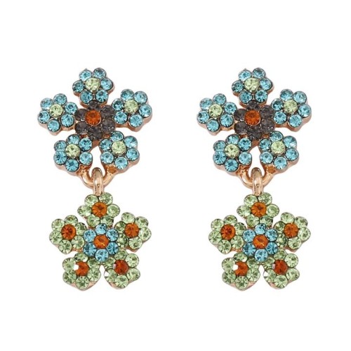  occidental style diamond flowers all-Purpose trend fashion leisure earrings Earring woman