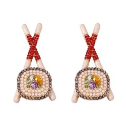 personality leisure style embed Rhinestone Modeling lady fashion creative earr..