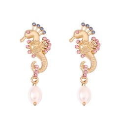 occidental style embed Rhinestone pendant Pearl lady fashion temperament earri..