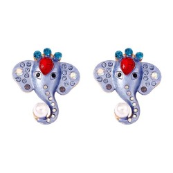  elephant diamond Pearl all-Purpose temperament leisure earrings Earring woman