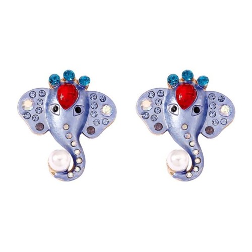  elephant diamond Pearl all-Purpose temperament leisure earrings Earring woman
