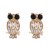 Earring diamond owl occidental style all-Purpose trend fashion earrings woman