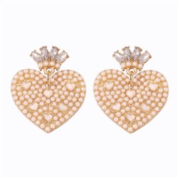  Pearl enamel diamond all-Purpose trend fashion earrings Earring