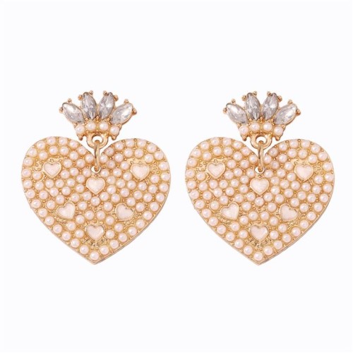  Pearl enamel diamond all-Purpose trend fashion earrings Earring