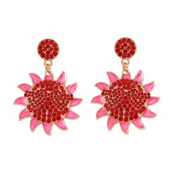  sun flower diamond Pearl all-Purpose trend fashion earrings Earring woman