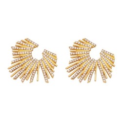occidental style exaggerating style embed Rhinestone sector retro personality ..