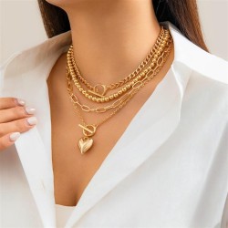 occidental style brief beads setnecklace lady all-Purpose geometryO buckle sho..