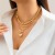 occidental style brief beads setnecklace lady all-Purpose geometryO buckle short style love necklace