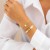 occidental style  retro Rhinestone chain clover bracelet  brief geometry surface bangleracelet