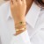 occidental style  retro Rhinestone chain clover bracelet  brief geometry surface bangleracelet