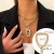 occidental style  trend personality aluminum chain multilayer necklace  fashion geometry Metal buckl