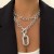 occidental style  trend personality aluminum chain multilayer necklace  fashion geometry Metal buckl