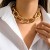occidental style  trend personality aluminum chain multilayer necklace  fashion geometry Metal buckl
